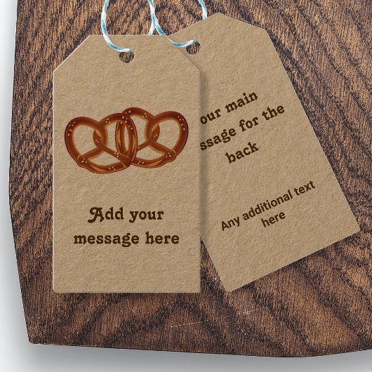 Fun Paired Pretzel Loaves eigen bericht brood them Cadeaulabel