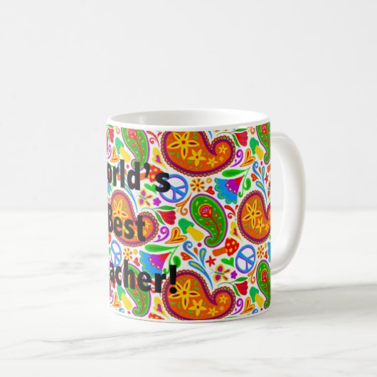 Fun Paisley Patterned Koffiemok (Voorkant rechts)