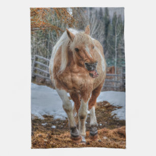 Fun Palomino Paint Ranch Horse Animal-lover Foto Theedoek