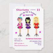 Fun Pamper Party Girls Birthday Invites Kaart (Voorkant)