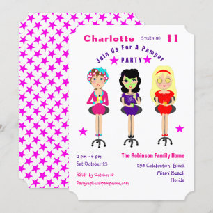 Fun Pamper Party Girls Birthday Invites Kaart