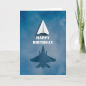 Fun Paper Vliegtuig en Jet Fighter Schaduw, Verjaa Kaart (Voorkant)