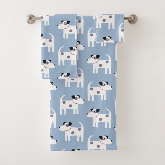 Fun Parson Jack Russell Terrier Dog Blue Bad Handdoek (Insitu)