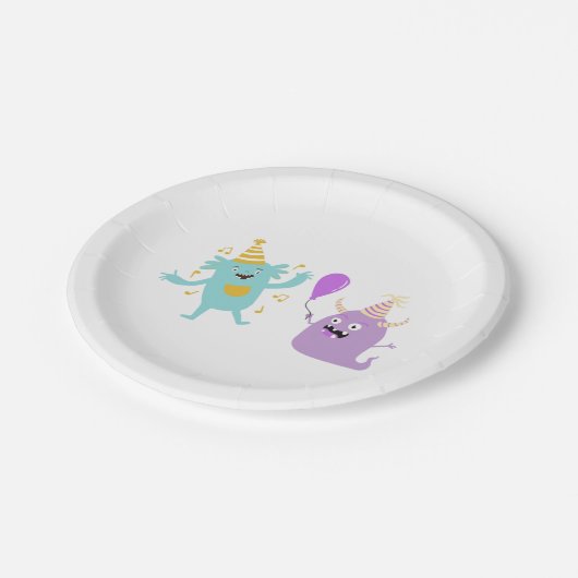 Fun Party Monsters Papieren Bordje (Gekanteld)