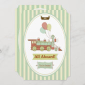 Fun Party Train 10th Birthday Invitation (Devant / Derrière)