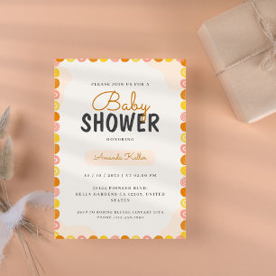 Fun Pastel Baby shower Invitation Kaart
