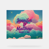 Fun Pastel Cotton Snoep Clouds Acryl Bord (Voorkant)