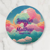 Fun Pastel Cotton Snoep Clouds Bedankjes Labels (Voorkant)