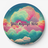 Fun Pastel Cotton Snoep Clouds Papieren Bordje (Voorkant)