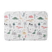 Fun Pastel Dinosaur Scene Pattern Badmat (Voorkant)