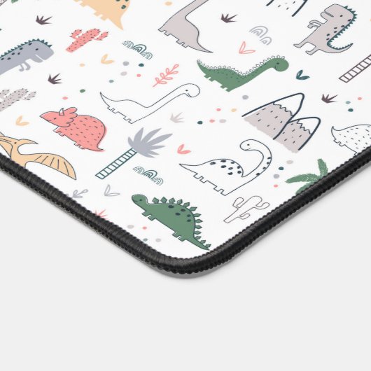 Fun Pastel Dinosaur Scene Pattern Bureaumat (Hoek)