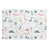 Fun Pastel Dinosaur Scene Pattern Kussensloop (Achterkant)