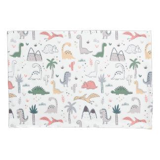 Fun Pastel Dinosaur Scene Pattern Kussensloop
