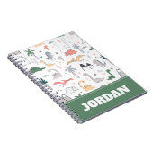 Fun Pastel Dinosaur Scene Pattern Notitieboek (Rechterzijde)