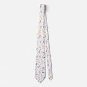 Fun Pastel Dinosaur Scene Pattern Stropdas (Voorkant)