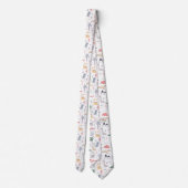 Fun Pastel Dinosaur Scene Pattern Stropdas (Achterkant)