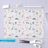 Fun Pastel Dinosaur Scene Pattern Tissuepapier (Craft)
