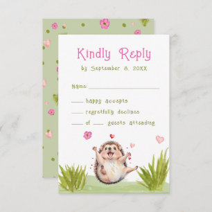 Fun Pastel Hedgehog Jardin Baby shower RSVP