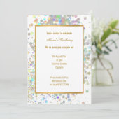 FUN PASTEL RAINBOW WHITE HOLOGRAPHIC SPOT BIRTHDAY KAART (Staand voorkant)