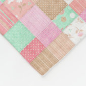Fun Pastel  Shabby Chic Patchwork Patroon Fleece Deken (Hoek)