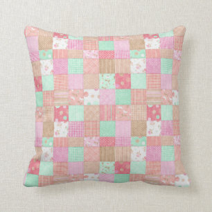 Fun Pastel  Shabby Chic Patchwork Patroon Kussen