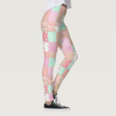 Fun Pastel Shabby Chic Patchwork Patroon Leggings (Rechts)