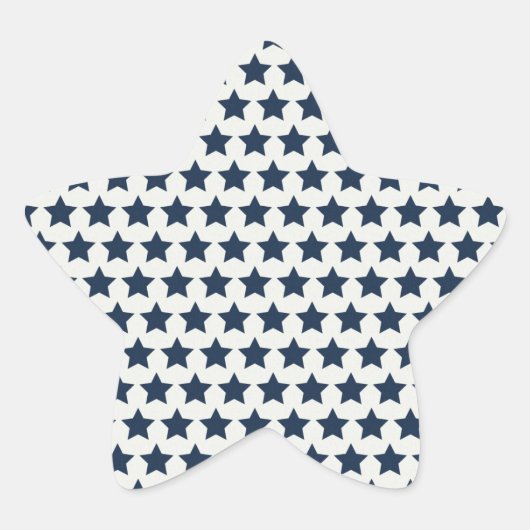 Fun Patriotic Navy Blue Stars 4 juli Pattern Ster Sticker (Voorkant)