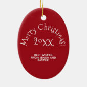 Fun Paw Prints Krans Foto Lijst Kerst Keramisch Ornament (Achterkant)