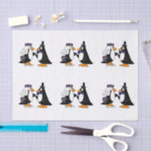 Fun Penguin Bride en Groom Wedding Paper Tissuepapier (Craft)