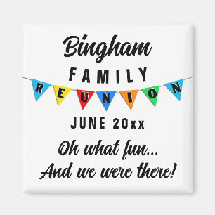 Fun Pennant Family Reunion Souvenir Gift Sq Magnet Magneet