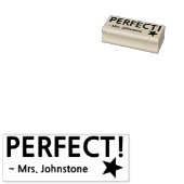 Fun "PERFECT" + Rubber stempel leraar naam (Gestempeld)