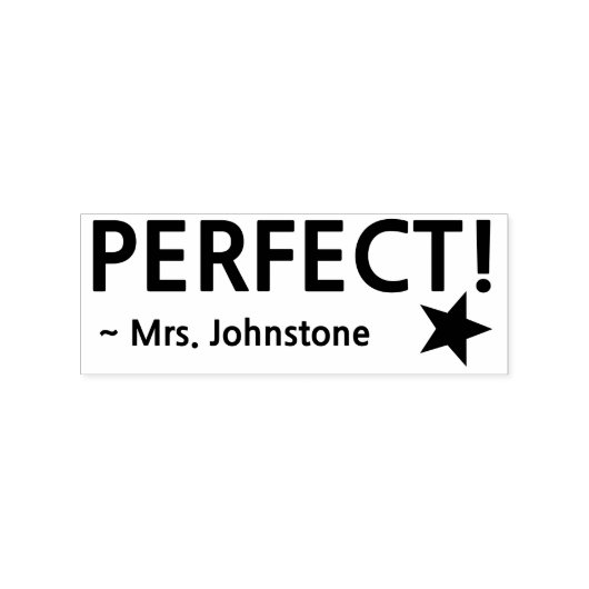 Fun "PERFECT" + Rubber stempel leraar naam (Afrduk)