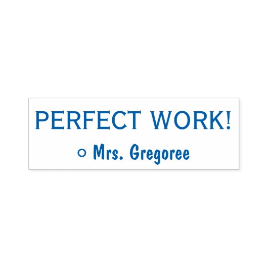 Fun "PERFECT WORK!" Educator Rubber Stamp Zelfinktende Stempel (Design)