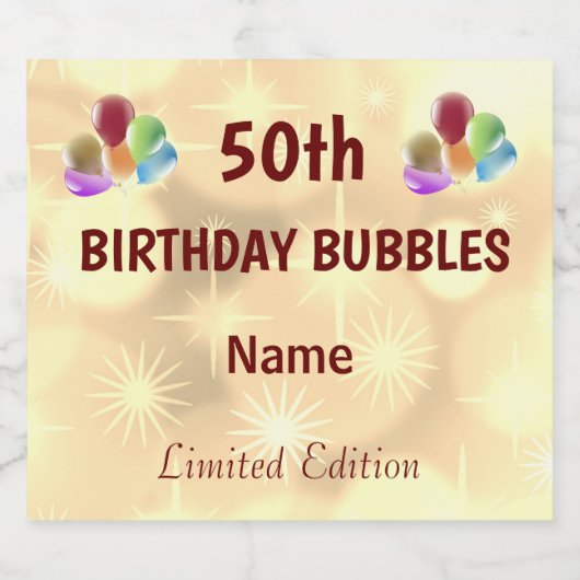 Fun personalized 50th Birthday Sparkling Wijnetiket (Enkel label)