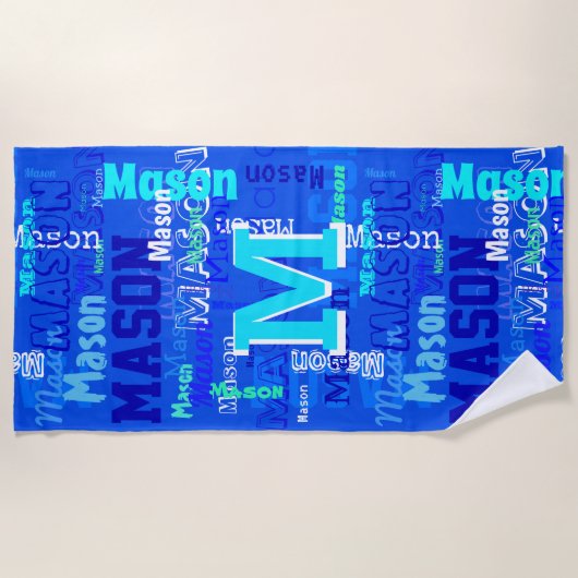 Fun Personalized and Monogrammed Boy's Strandlaken (Voorkant)