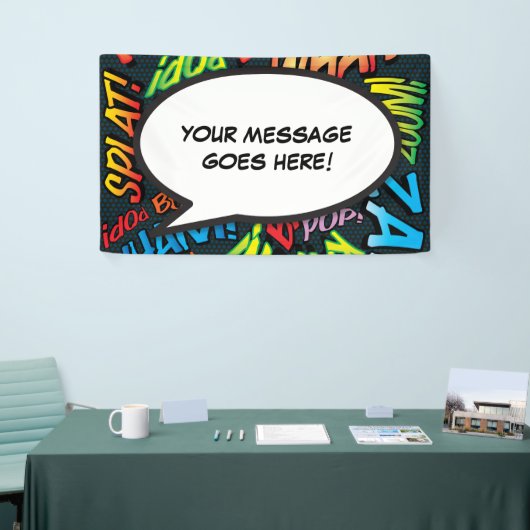 Fun Personalized Comic Book Speech Bubble Spandoek (Beurs)