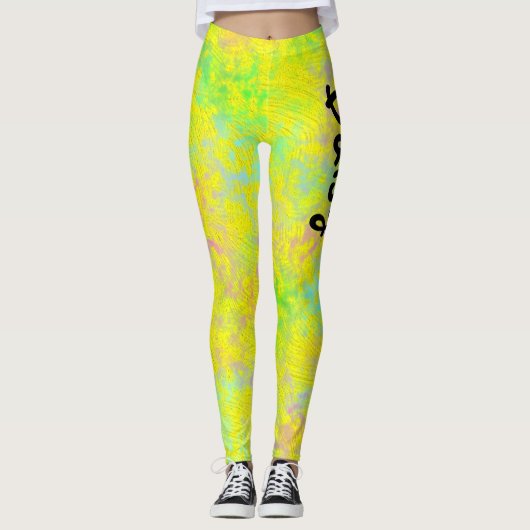 Fun Personalized Crayon Colors voegen Jouw naam to Leggings (Voorkant)