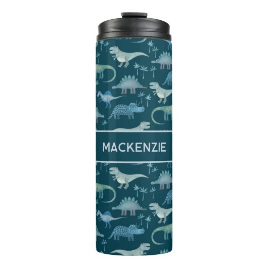 Fun Personalized Dinosaur Pattern Thermosbeker (Voorkant)