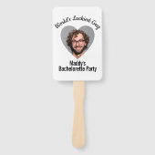 Fun Personalized Face on Stick Bachelorette Party Handwaaier (Voorkant)