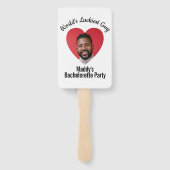 Fun Personalized Face on Stick Bachelorette Party Handwaaier (Achterkant)