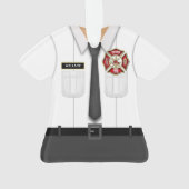 Fun Personalized Firefighter Officer Ornament (achterkant)