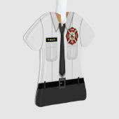 Fun Personalized Firefighter Officer Ornament (voorkant)