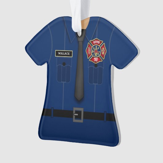 Fun Personalized Firefighter Uniform Ornament (voorkant)