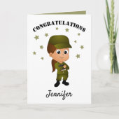 Fun Personalized Girl Army vertrekt Kaart (Voorkant)