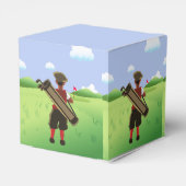 Fun Personalized Golfer op golfbaan Bedankdoosjes (Achterkant)