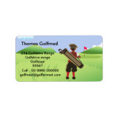 Fun Personalized Golfer op golfbaan Etiket (Voorkant)