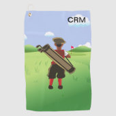 Fun Personalized Golfer op golfbaan Golfhanddoek (Voorkant)