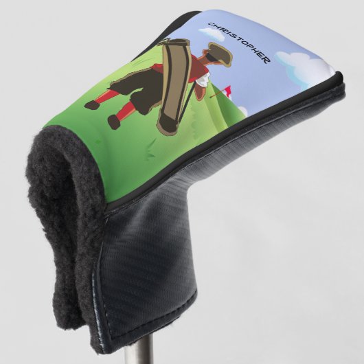 Fun Personalized Golfer op golfbaan Golfheadcover (3/4 voorkant)