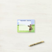 Fun Personalized Golfer op golfbaan Post-it® Notes (Op bureau)