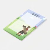 Fun Personalized Golfer op golfbaan Post-it® Notes (Schuin)